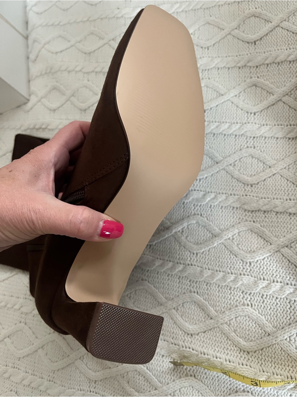 New! Steve Madden Brown Faux Suede Knee-High Block Heel Boots Various Sizes - Picture 8 of 16